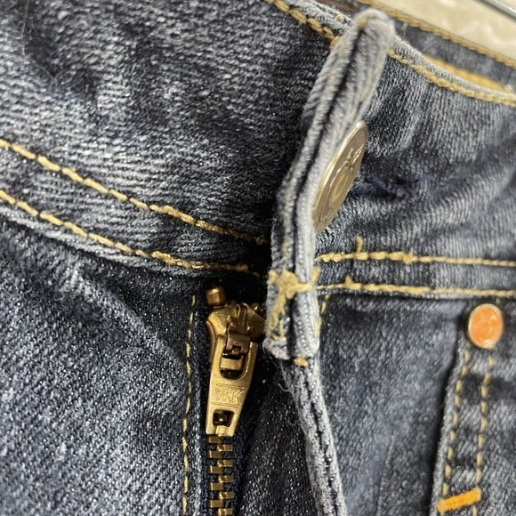 Y2K 2000 Apple Bottoms Bimbo McBling Embroidered Rhinestone Denim Bermuda 4 26 S - Picture 3 of 11